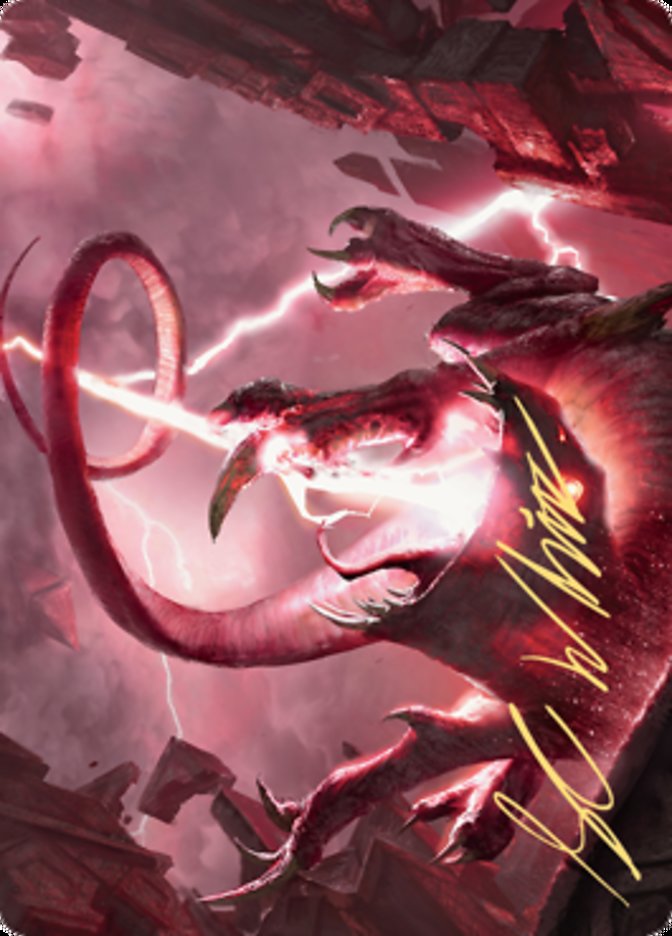 Thundering Rebuke Art Card (Gold-Stamped Signature) [Zendikar Rising Art Series] | Good Games Morley