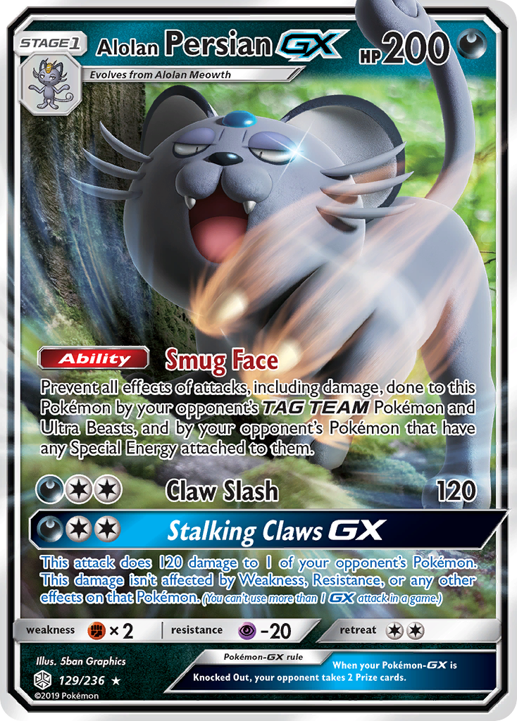 Alolan Persian GX (129/236) [Sun & Moon: Cosmic Eclipse] | Good Games Morley