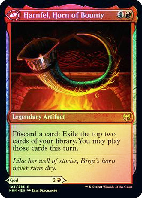 Birgi, God of Storytelling // Harnfel, Horn of Bounty [Kaldheim Prerelease Promos] | Good Games Morley