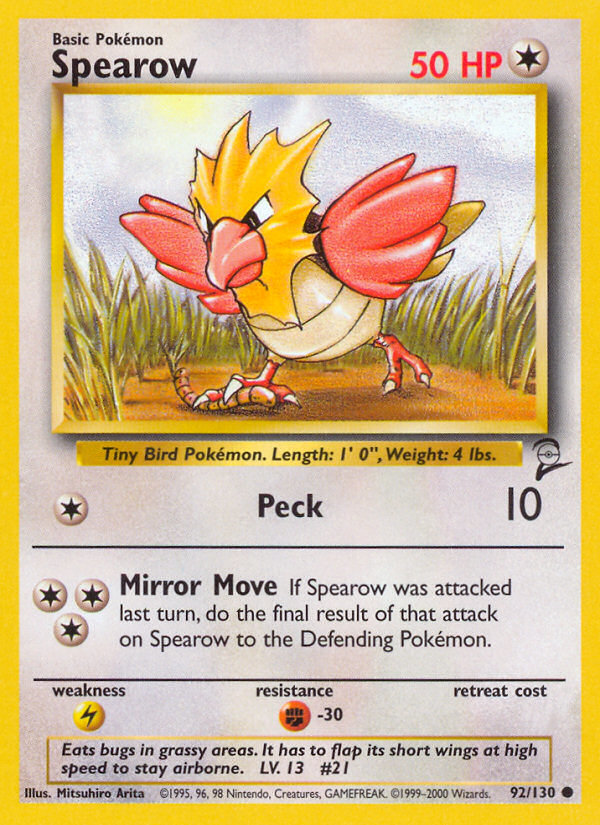 Spearow (92/130) [Base Set 2] | Good Games Morley