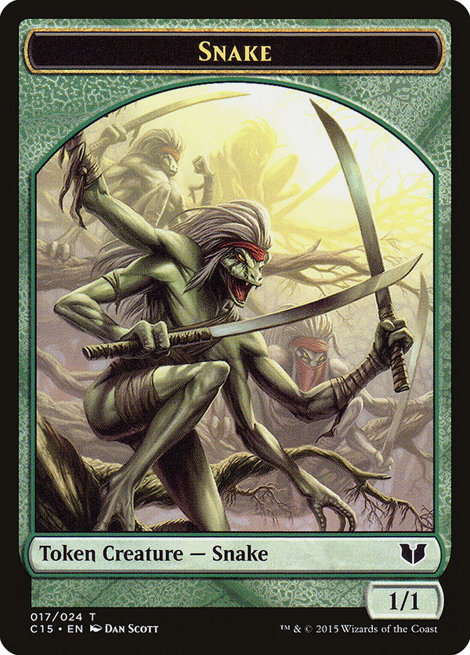 Snake Token (017/024) [Commander 2015 Tokens] | Good Games Morley