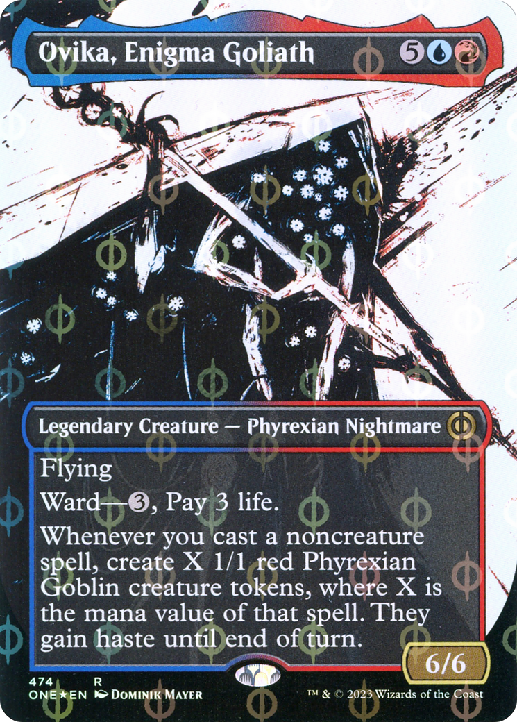 Ovika, Enigma Goliath (Borderless Ichor Step-and-Compleat Foil) [Phyrexia: All Will Be One] | Good Games Morley