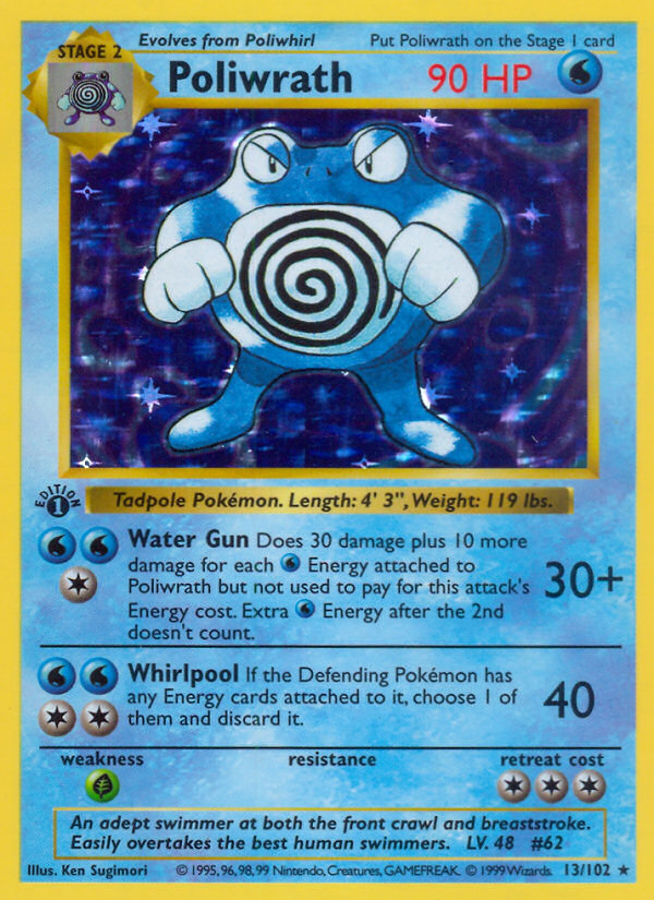 Poliwrath (13/102) (Shadowless) [Base Set 1st Edition] | Good Games Morley