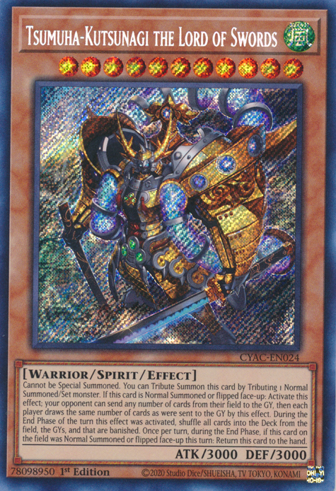 Tsumuha-Kutsunagi the Lord of Swords [CYAC-EN024] Secret Rare | Good Games Morley