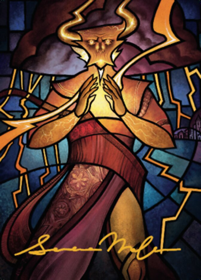 Najal, the Storm Runner Art Card (Gold-Stamped Signature) [Dominaria United Art Series] | Good Games Morley