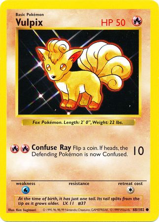 Vulpix (68/102) [Base Set Shadowless Unlimited] | Good Games Morley