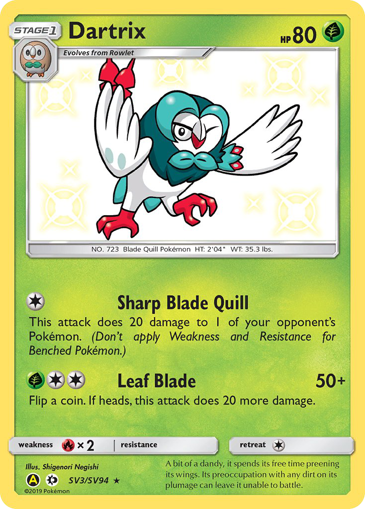 Dartrix (SV3/SV94) [Sun & Moon: Hidden Fates - Shiny Vault] | Good Games Morley