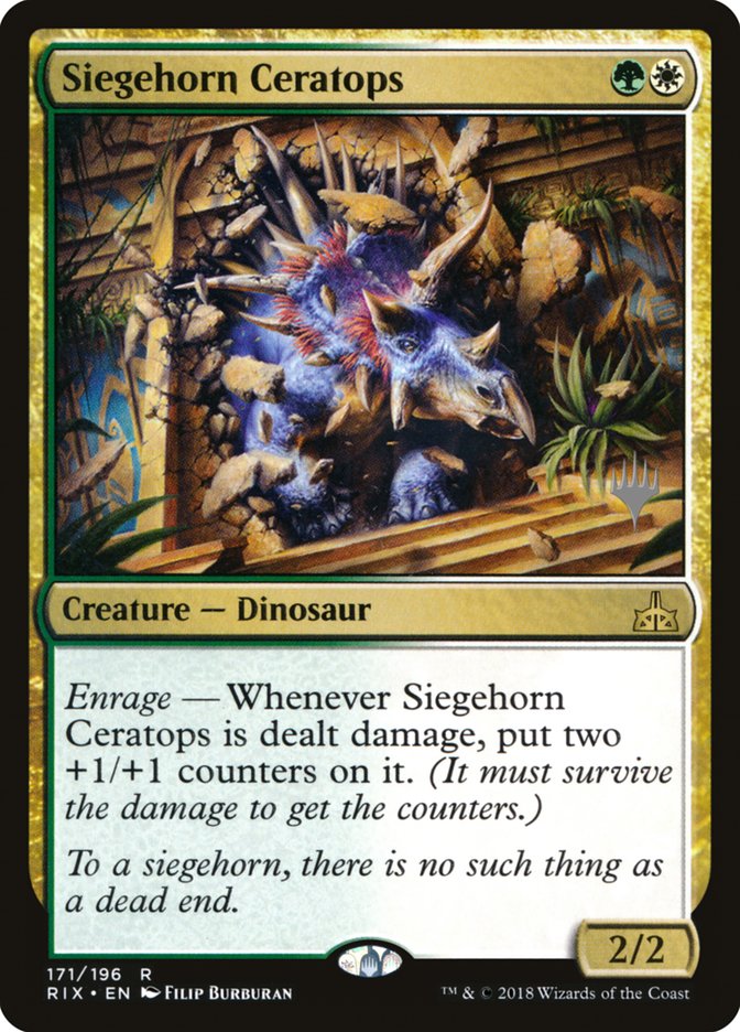 Siegehorn Ceratops (Promo Pack) [Rivals of Ixalan Promos] | Good Games Morley