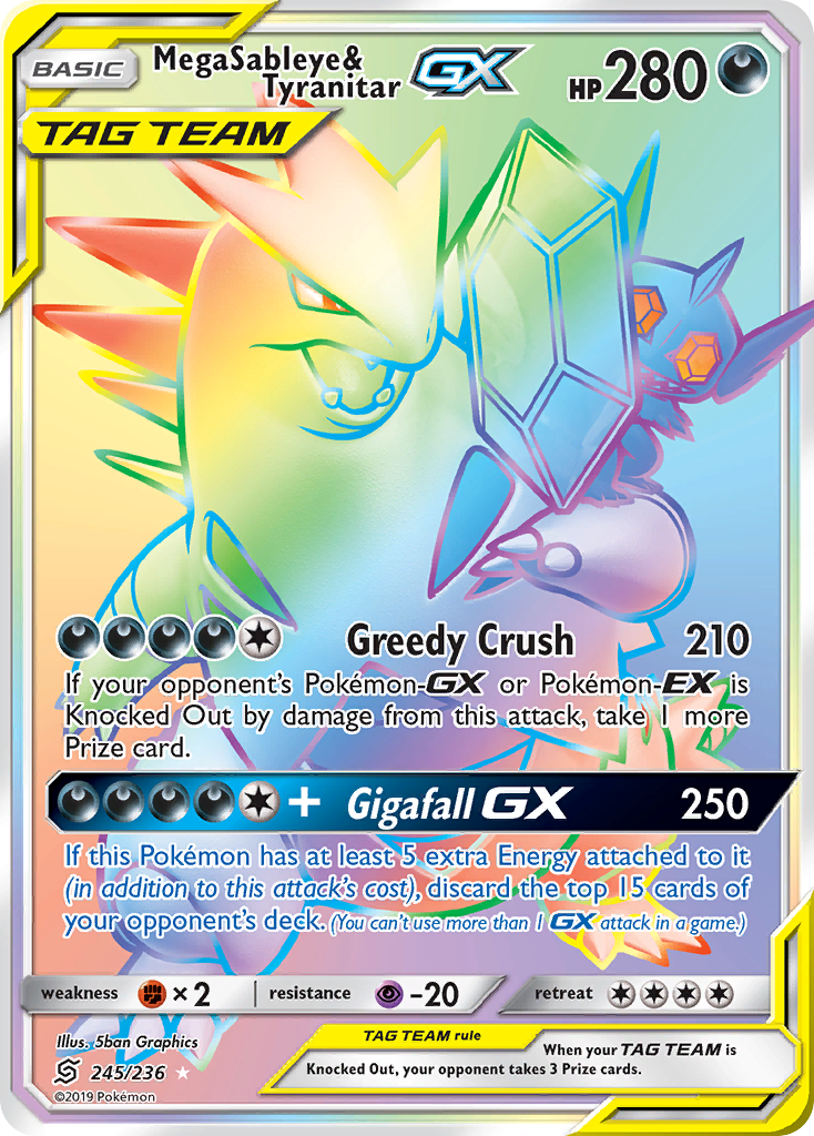 Mega Sableye & Tyranitar GX (245/236) [Sun & Moon: Unified Minds] | Good Games Morley