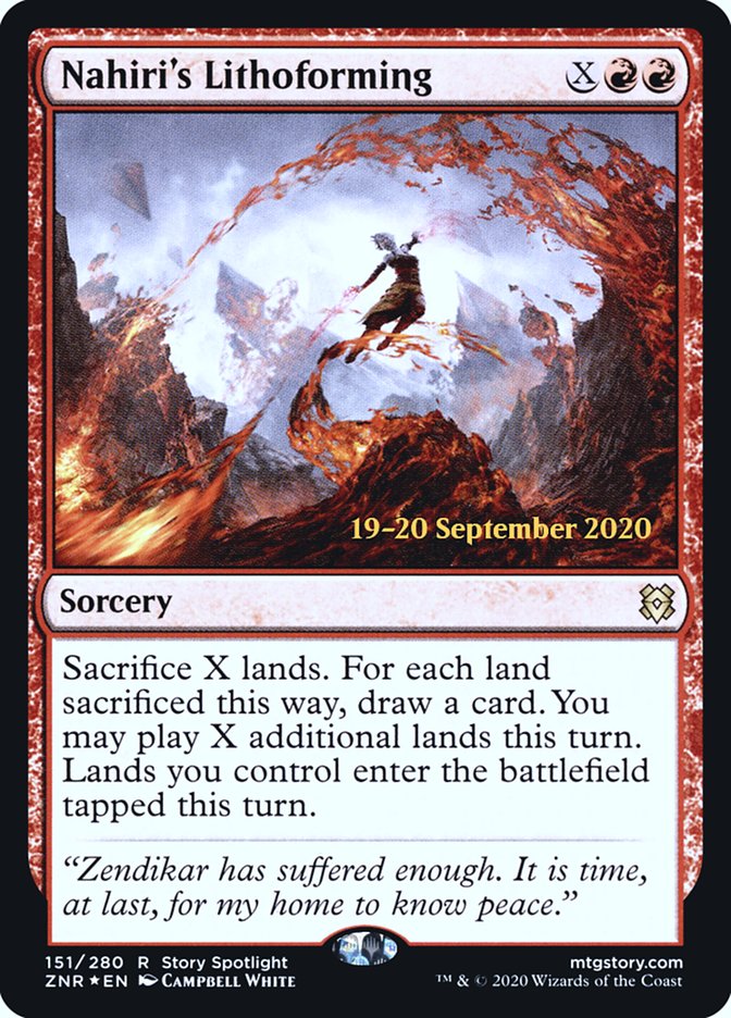 Nahiri's Lithoforming [Zendikar Rising Prerelease Promos] | Good Games Morley