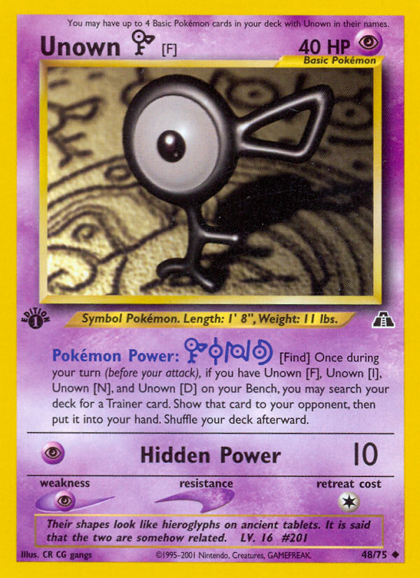 Unown [F] (48/75) [Neo Discovery 1st Edition] | Good Games Morley