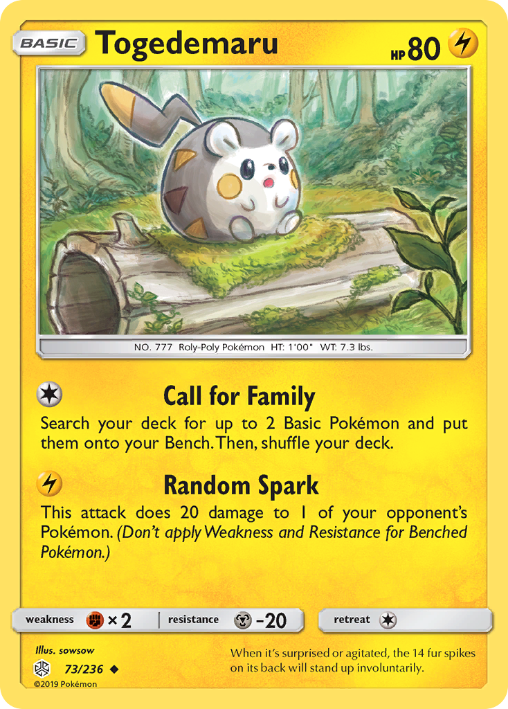 Togedemaru (73/236) [Sun & Moon: Cosmic Eclipse] | Good Games Morley