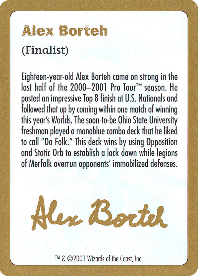 Alex Borteh Bio [World Championship Decks 2001] | Good Games Morley