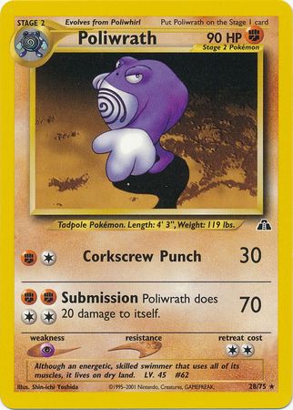 Poliwrath (28/75) [Neo Discovery Unlimited] | Good Games Morley