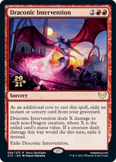 Draconic Intervention [Strixhaven: School of Mages Prerelease Promos] | Good Games Morley