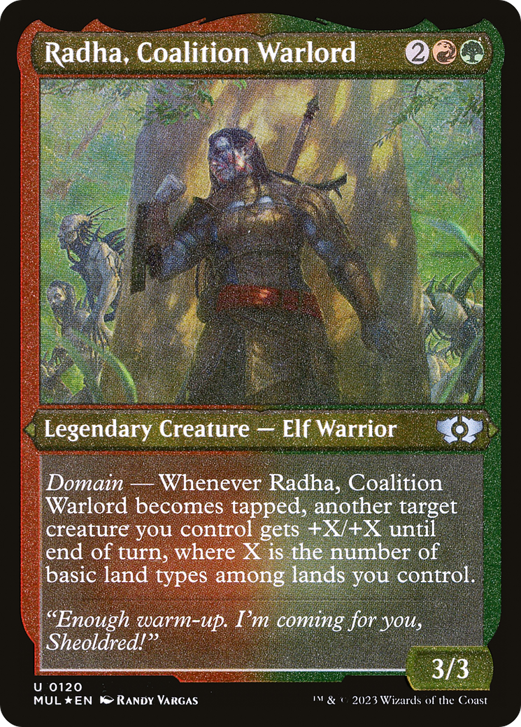 Radha, Coalition Warlord (Foil Etched) [Multiverse Legends] | Good Games Morley