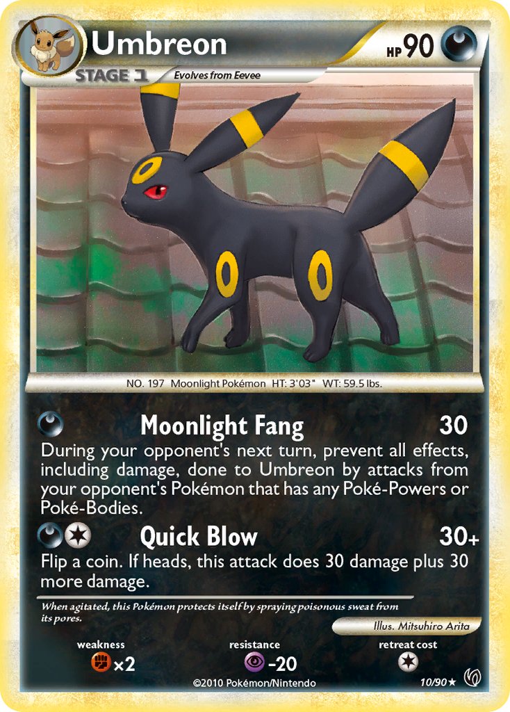 Umbreon (10/90) (Cracked Ice Holo) (Theme Deck Exclusive) [HeartGold & SoulSilver: Undaunted] | Good Games Morley