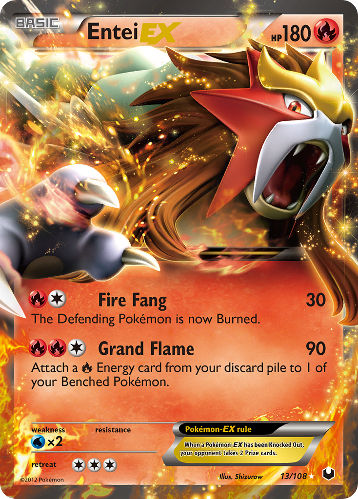 Entei EX (13/108) [Black & White: Dark Explorers] | Good Games Morley
