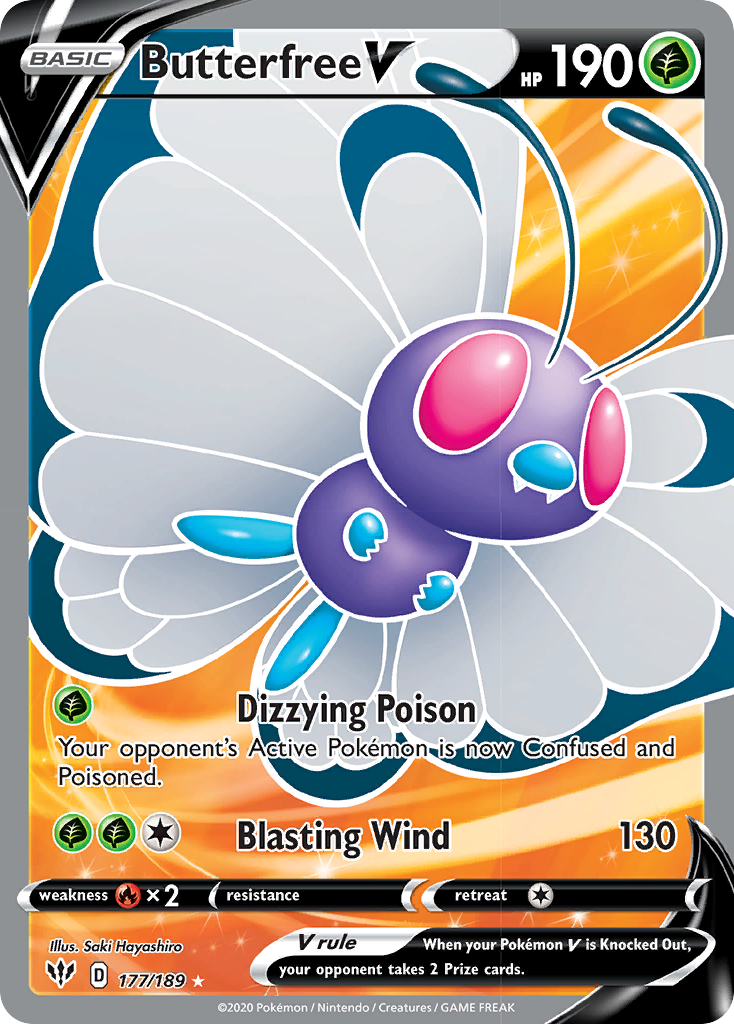 Butterfree V (177/189) [Sword & Shield: Darkness Ablaze] | Good Games Morley