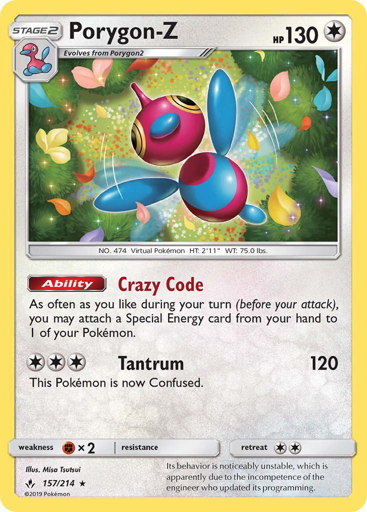 Porygon-Z (157/214) [Sun & Moon: Unbroken Bonds] | Good Games Morley