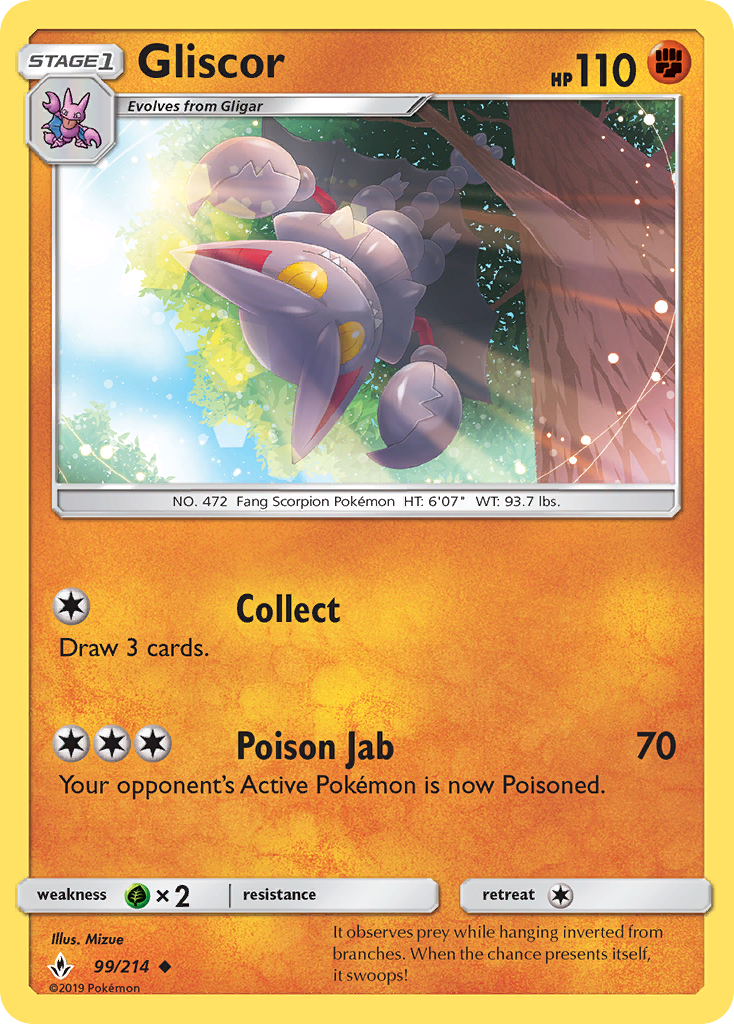 Gliscor (99/214) [Sun & Moon: Unbroken Bonds] | Good Games Morley