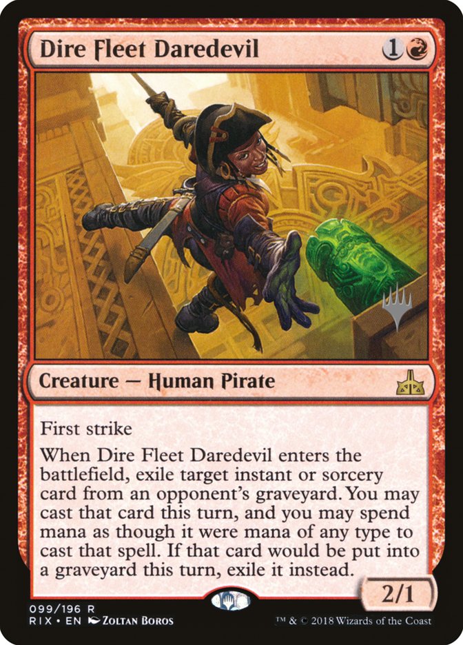 Dire Fleet Daredevil (Promo Pack) [Rivals of Ixalan Promos] | Good Games Morley
