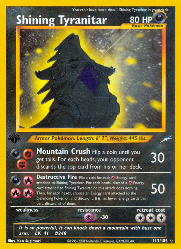 Shining Tyranitar (113/105) [Neo Destiny 1st Edition] | Good Games Morley