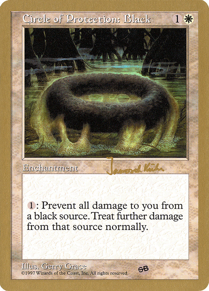 Circle of Protection: Black (Janosch Kuhn) (SB) [World Championship Decks 1997] | Good Games Morley