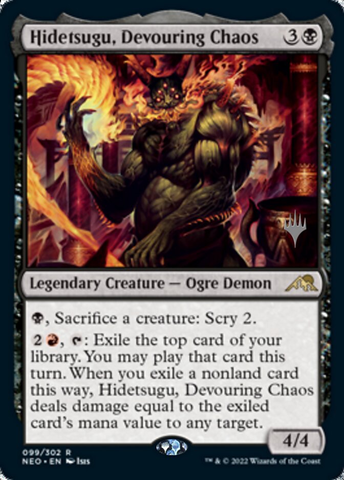 Hidetsugu, Devouring Chaos (Promo Pack) [Kamigawa: Neon Dynasty Promos] | Good Games Morley
