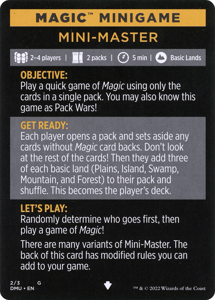 Mini-Master (Magic Minigame) [Commander Legends: Battle for Baldur's Gate Minigame] | Good Games Morley