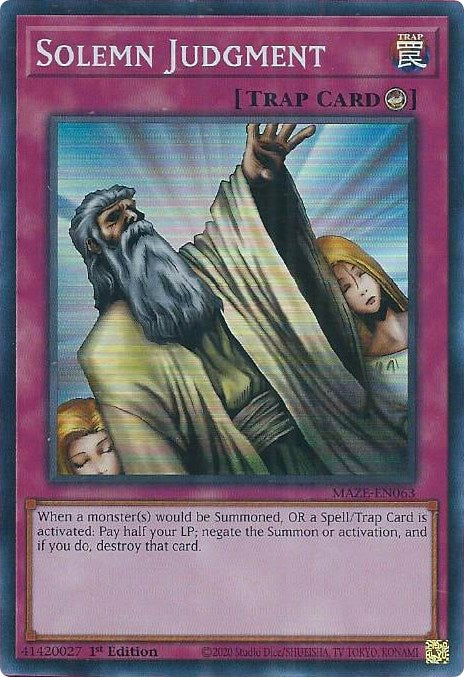 Solemn Judgment [MAZE-EN063] Super Rare | Good Games Morley