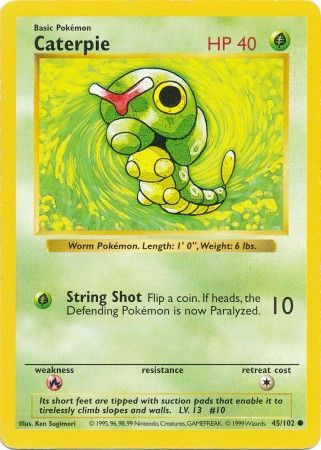 Caterpie (45/102) [Base Set Shadowless Unlimited] | Good Games Morley