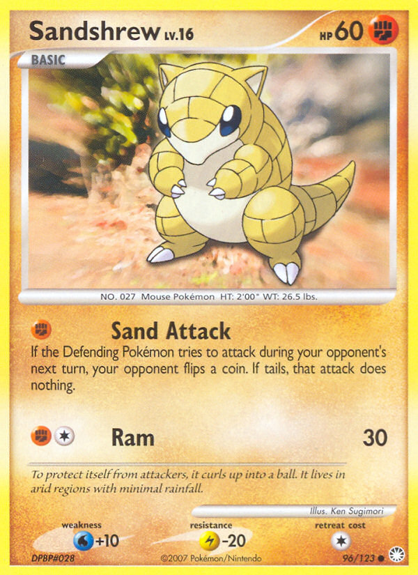 Sandshrew (96/123) [Diamond & Pearl: Mysterious Treasures] | Good Games Morley
