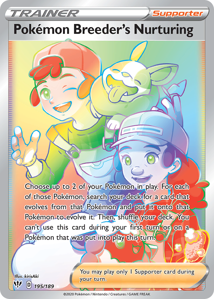Pokemon Breeder's Nurturing (195/189) [Sword & Shield: Darkness Ablaze] | Good Games Morley