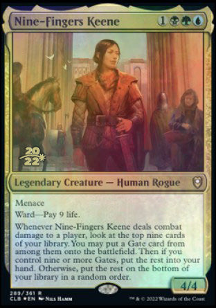 Nine-Fingers Keene [Commander Legends: Battle for Baldur's Gate Prerelease Promos] | Good Games Morley