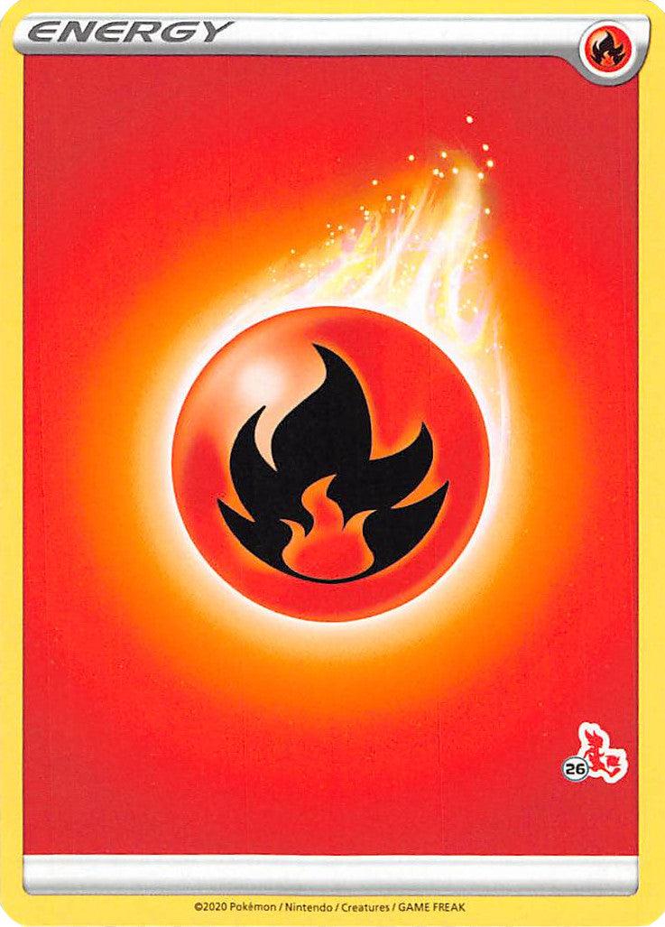Fire Energy (Cinderace Stamp #26) [Battle Academy 2022] | Good Games Morley