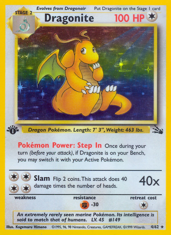 Dragonite (4/62) [Fossil 1st Edition] | Good Games Morley