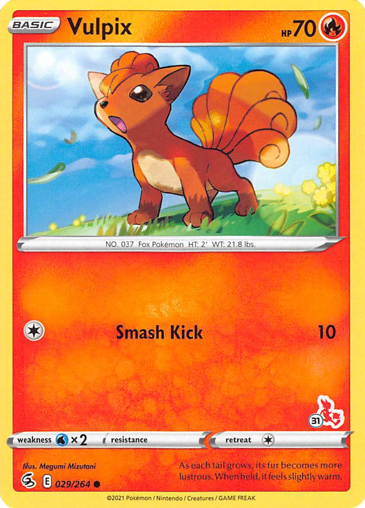 Vulpix (029/264) (Cinderace Stamp #31) [Battle Academy 2022] | Good Games Morley