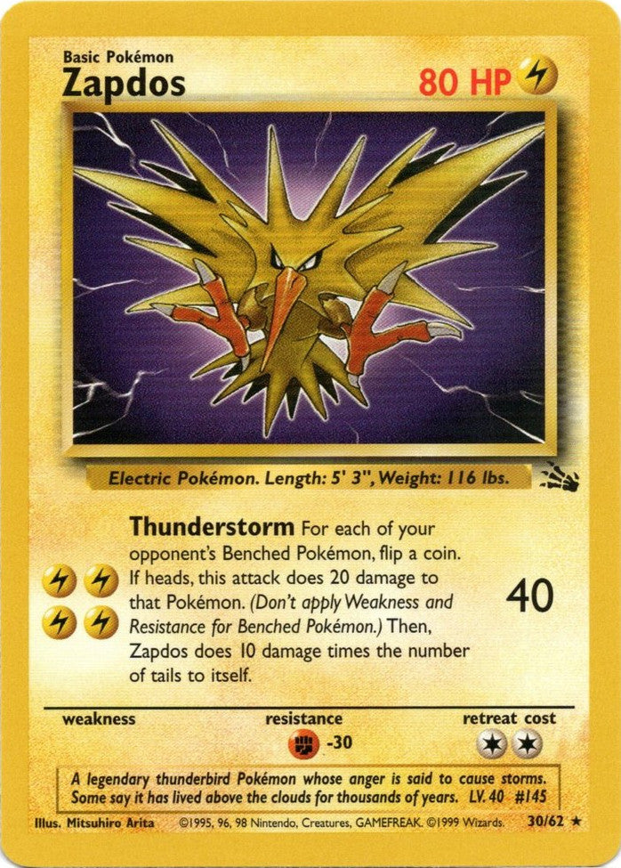 Zapdos (30/62) [Fossil Unlimited] | Good Games Morley