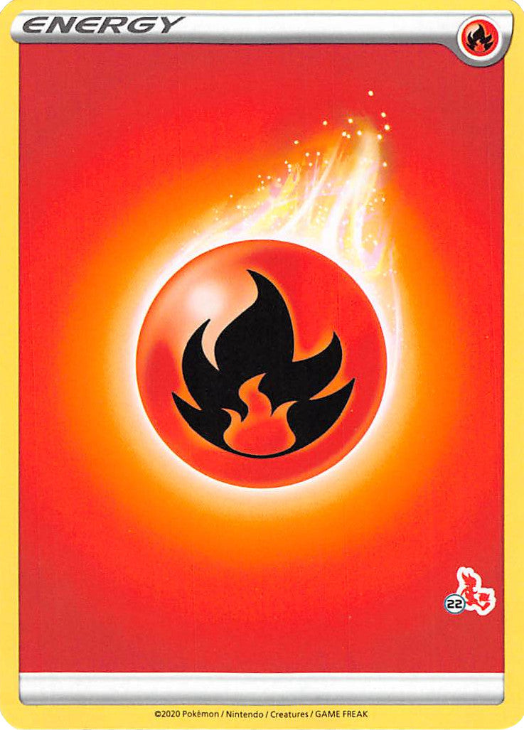 Fire Energy (Cinderace Stamp #22) [Battle Academy 2022] | Good Games Morley