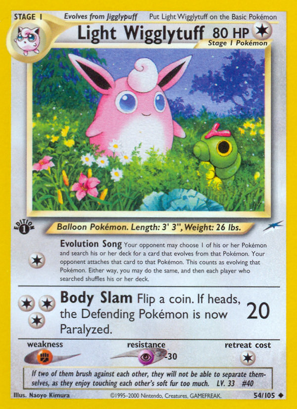 Light Wigglytuff (54/105) [Neo Destiny 1st Edition] | Good Games Morley