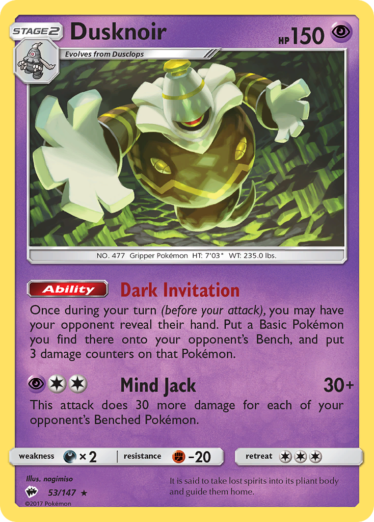 Dusknoir (53/147) [Sun & Moon: Burning Shadows] | Good Games Morley