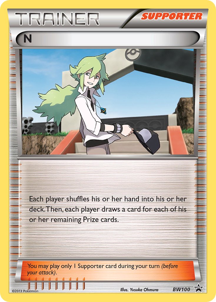 N (BW100) (League Promo) (Supporter Battle Arena Deck Exclusive) (Theme Deck Exclusive) [Black & White: Black Star Promos] | Good Games Morley