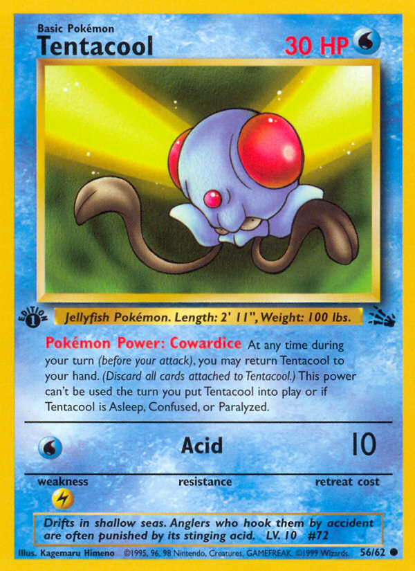 Tentacool (56/62) [Fossil 1st Edition] | Good Games Morley