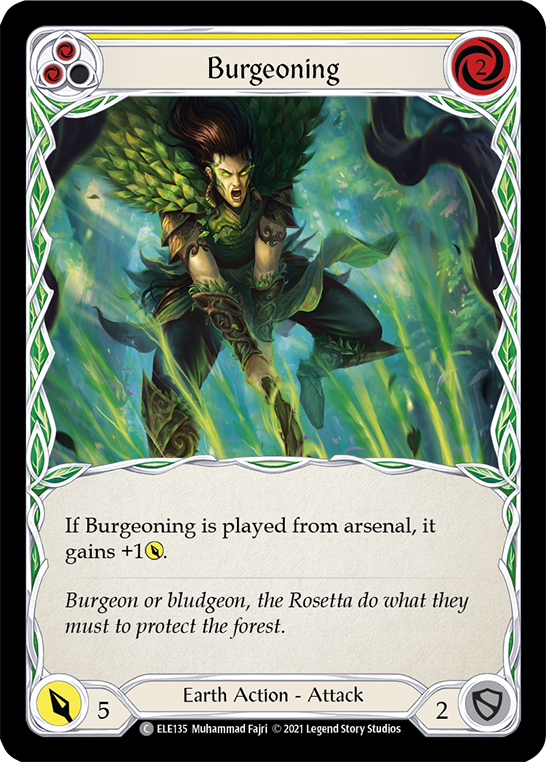 Burgeoning (Yellow) [ELE135] (Tales of Aria)  1st Edition Rainbow Foil | Good Games Morley