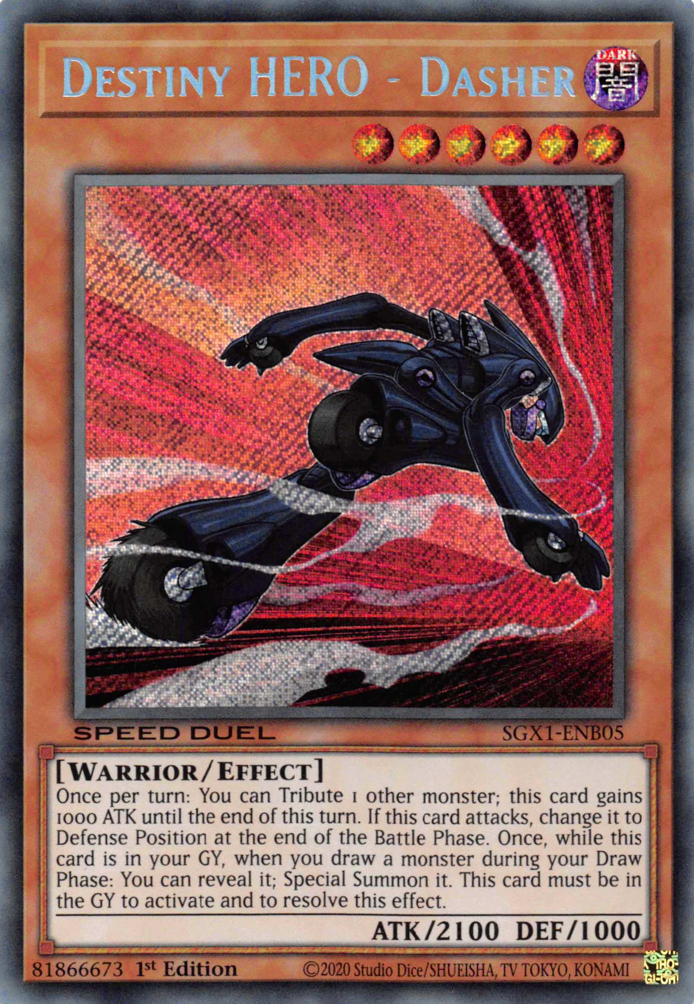 Destiny HERO - Dasher [SGX1-ENB05] Secret Rare | Good Games Morley