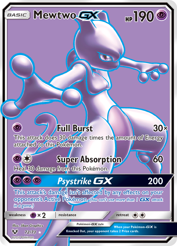 Mewtwo GX (72/73) [Sun & Moon: Shining Legends] | Good Games Morley