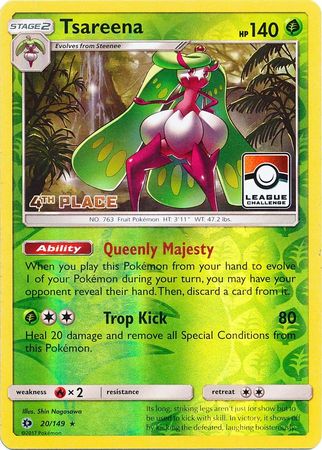 Tsareena (20/149) (League 4th Place) [Sun & Moon: Base Set] | Good Games Morley
