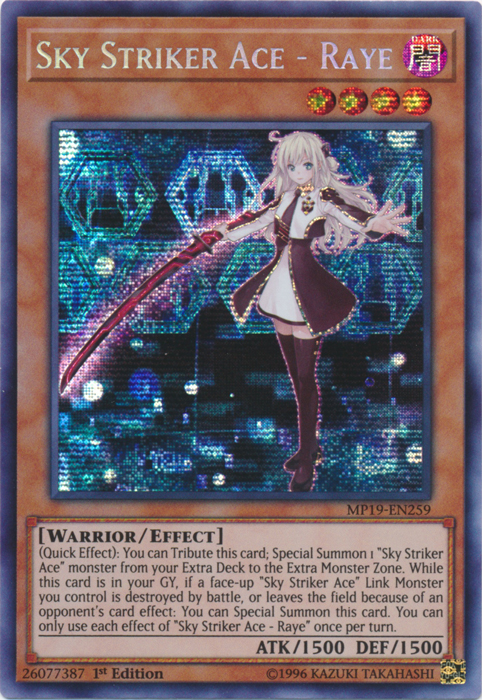 Sky Striker Ace - Raye [MP19-EN259] Prismatic Secret Rare | Good Games Morley