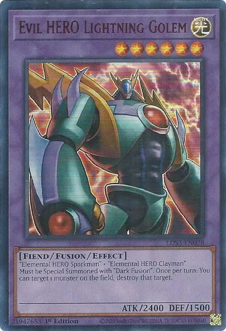 Evil HERO Lightning Golem (Red) [LDS3-EN028] Ultra Rare | Good Games Morley